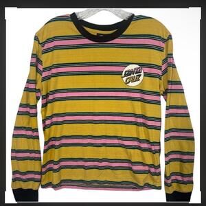 Santa Cruz Men's Small Multicolor Striped Long Sleeve T-Shirt